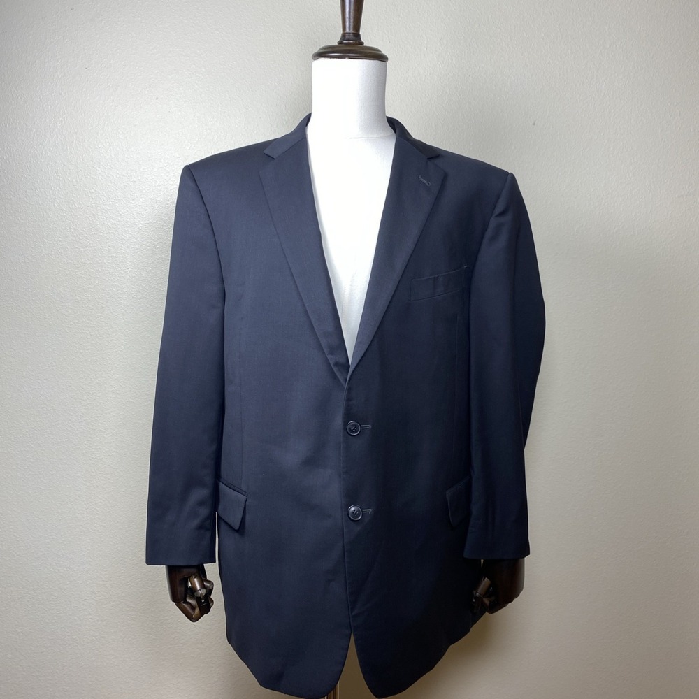 Joseph Abboud Men's 48R Black Blazer Marzotto Super 120's Italian Wool  Fabric